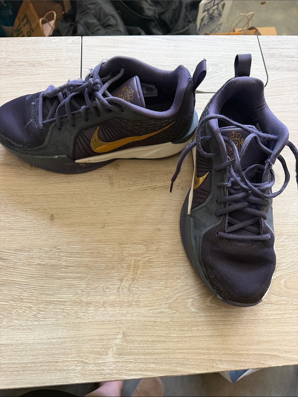 Nike Sabrina's  Purple and Gold basketball shoes